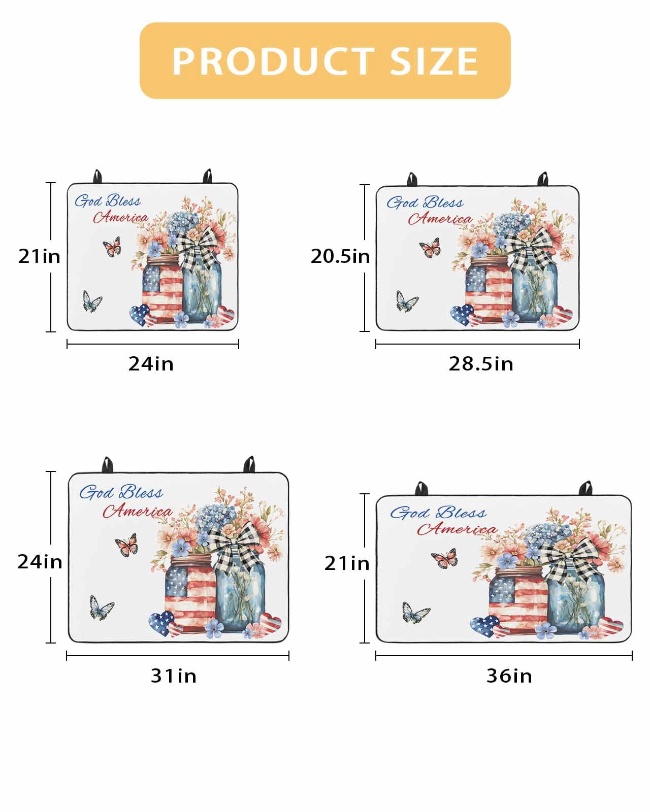 nqOlkjepod Large Induction Cooktop Protector Mat 24"x21", 4th of July Stove Top Covers for Electric Stove, Independence Day Spring Floral US Flag Stove Burner Cover Mats, Glass Top Stove Cover