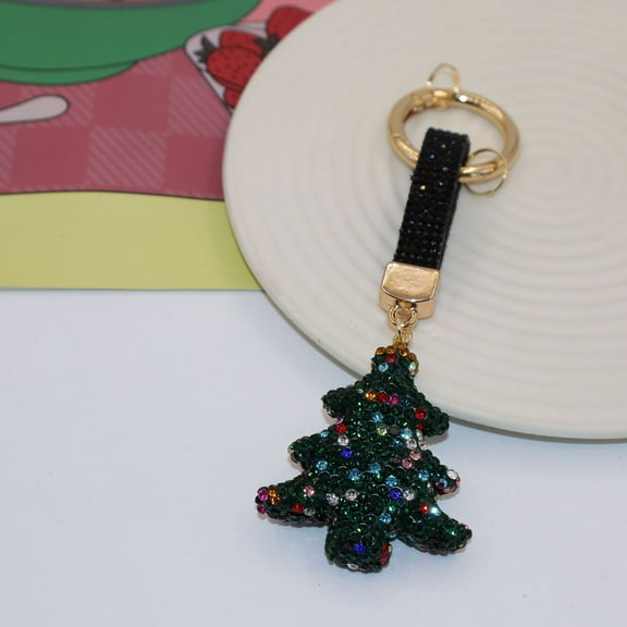 NWOKYZGH Rhinestone Christmas Tree Keychain - Purse Bag Charm Pendant for Girl Woman Lady