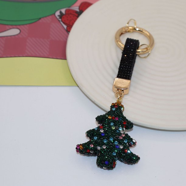 Christmas Tree Keychain Cute Personalized Bag Pendant Genned With Diamonds Car Key Chain Colorful Accessories