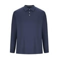 thumbnail image 3 of fatyb Golf Shirts for Men Long Sleeve Loose Button T Shirts with Collar Solid Color Mens Workwear Tee, 3 of 5