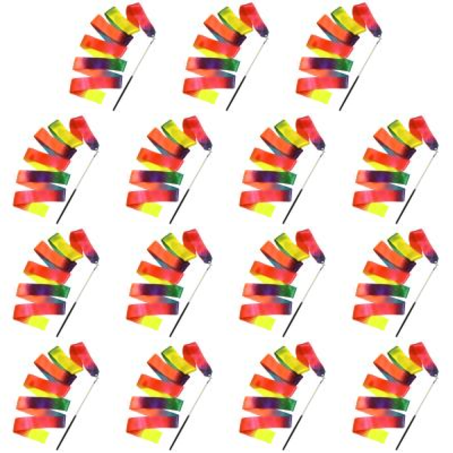 Cinta de baile para gimnasia, 2M, cinta de baile rítmico para niños con palo giratorio, color negro