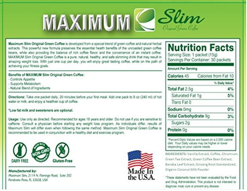 Premium Coffee BOOSTS your Metabolism DETOXES your Body & CONTROLS your Appetite. EFFECTIVE WEIGHT LOSS FORMULA has Original Green Coffee & Natural Herbal Extracts (Laxative Free), 12