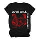 thumbnail image 1 of Camiseta de cuello redondo de moda para mujer, camiseta de manga corta, camiseta con estampado de letras, blusa Pompotops  hkajfhjk459282, 1 of 1