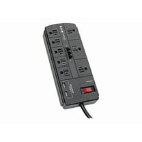 Tripp Lite TLP88TUSBB Protect It! 8-Outlet Surge Protector with 2 USB Ports , 8ft Cord (Telephone/Modem)