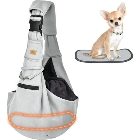 Hgudesign Dog and Sling Carrier - Hands Free Rrsible Pet Papoose Bag - Soft Pouch and Tote Design - Suitable for Puppy  Small Dogs s Outdoor (Classic Grey)