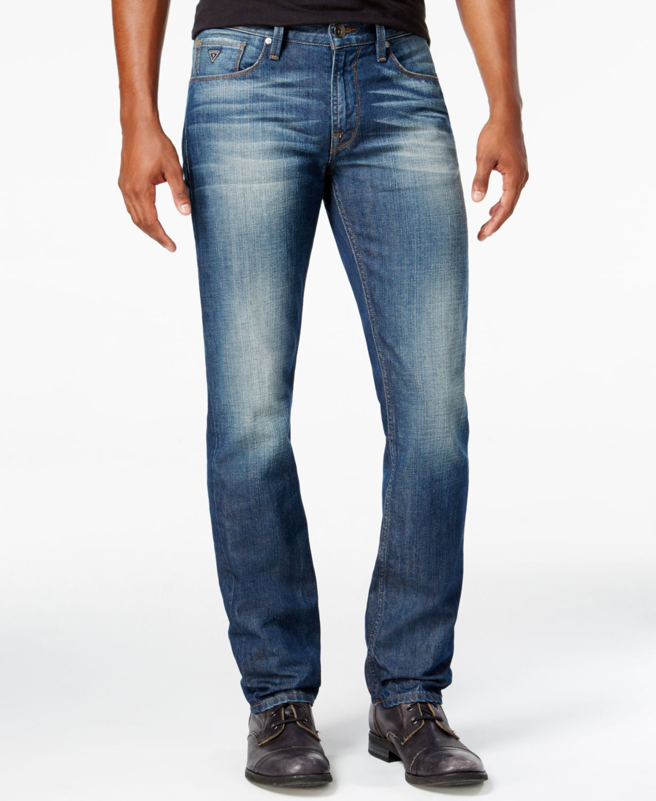 GUESS - NEW Blue Mens Size 32x30 Slim Straight Ridgemont Washed Jeans ...