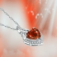 thumbnail image 4 of Sterling Silver Simulated Garnet Heart Pendant Necklace, 18" Gifts for Women, 4 of 6