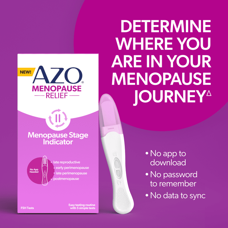 AZO Menopause Relief FSH Level Test Kit, 5 Pack photo 2