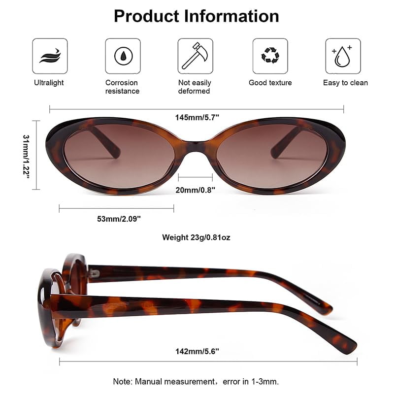 Polarized Retro Oval Sunglasses for Women and Men Small 90s  display picture 1