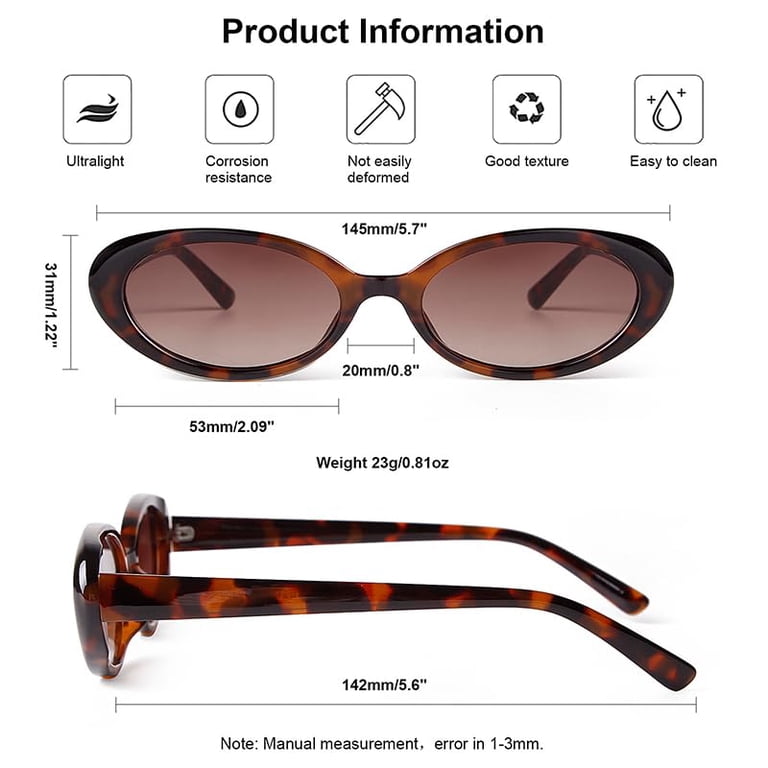Polarized Retro Oval Sunglasses for Women and Men Small 90s  display picture 3