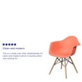 thumbnail image 4 of Flash Furniture Alonza Series Peach Plastic Chair with Wooden Legs, 4 of 12