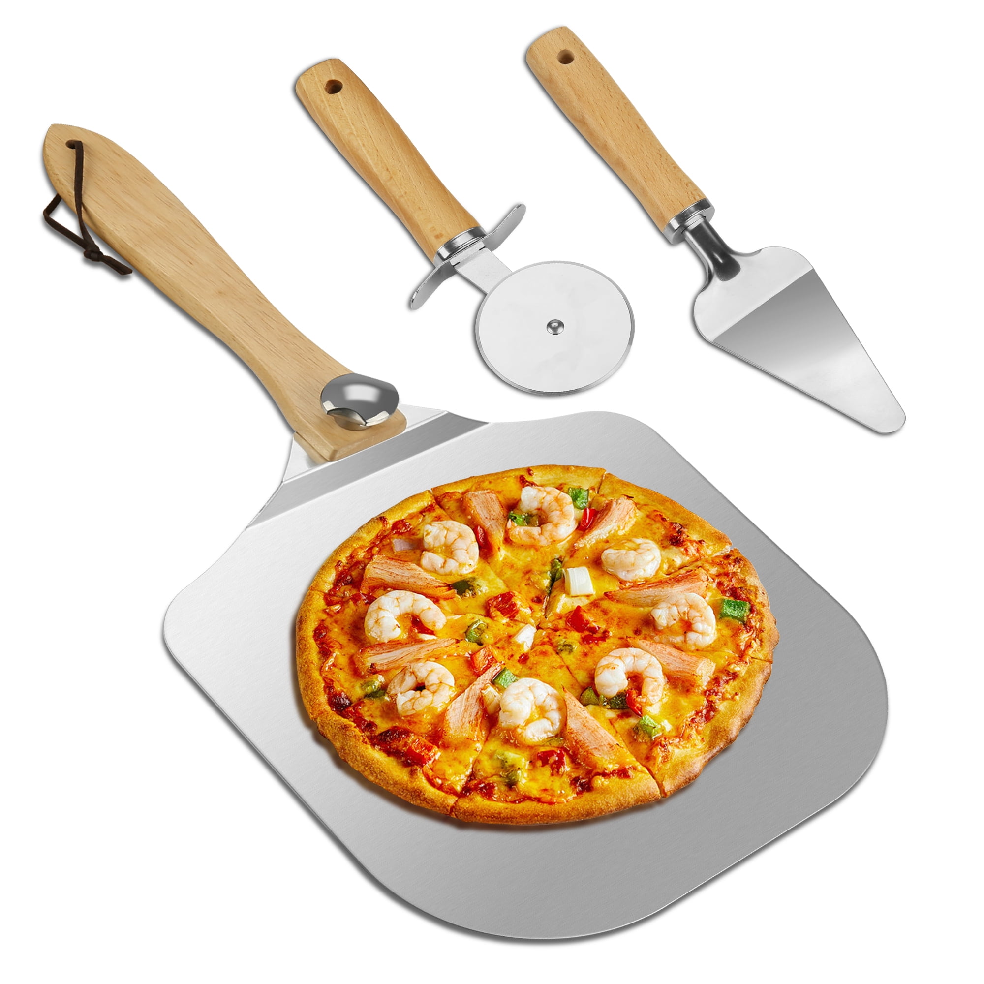 買収 新品Metal Pizza Peel with Handle by ABIGAIL AND GREY Stainless Steel  Paddle and Spatula for Baking Homemade Bread
