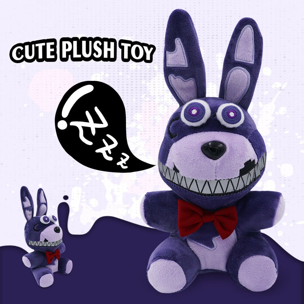 Five Nights At Freddy's 4 Nightmare Toy Bonnie Plush Kid Doll FNAF Purple Rabbit 