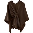 thumbnail image 1 of LinYooLi Poncho Cape Élégant pour Femmes - Croisé devant Couleur Unie - Cardigan Tricoté, 1 of 5