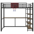 thumbnail image 5 of Euroco Metal Twin Size Loft Bed with Desk and Shelves, Basketball Hoop, 5 of 12