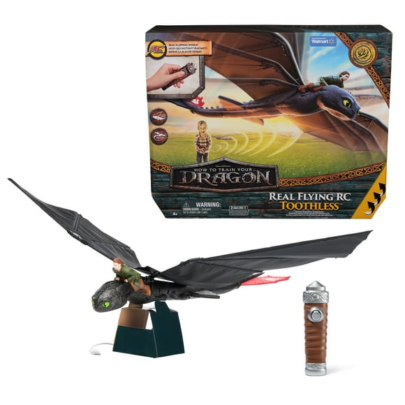 Dreamworks Dragons, How to Train Your Dragon, véritable Toothless volant radiocommandé avec ailes qui battent et queue réglable, jouets Dragon pour enfants à partir de 4 ans Dreamworks Dragons, How to Train Your Dragon, véritable Toothless volant radiocommandé avec ailes qui battent et queue réglable, jouets Dragon pour enfants à partir de 4 ans