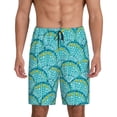 thumbnail image 2 of Rocae Beautiful Seashells for Men's Soft Sleep Pajama Shorts, Waistband and Pockets, 2 of 9