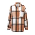 thumbnail image 6 of UVN Plaid Shirts for Women Flannel Long Sleeve Shacket Jacket Ladies Shirt Button Down Top Casual Coats, 6 of 8