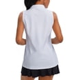 thumbnail image 6 of LEKODE Sleeveless Golf Shirts for Women Collared V Neck Tennis Tank Top Cooling Polo UPF 50+ Quick Dry Lightweight White L, 6 of 9