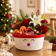thumbnail image 2 of Twfbrm Christmas Gift Basket, 12 x 5 Inch Reusable Woven Basket with Snowman Form and Armless Handles Design, Holiday Decorative Woven Organizer Basket for Xmas Gifts, Home Decor, 2 of 7