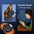 thumbnail image 4 of SaniMore Case for iPad 10th Generation 10.9" 2022, Shockproof Bumper Shoulder Strap 360° Rotating Handle Bracket + Pencil Holder Tri-layer Hybird Anti-drop Kids Shell, Black+Orange, 4 of 8