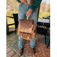 thumbnail image 6 of Wrangler Backpack Purse for Women Men Floral Tooled Designer Travel Bags, Carve-Khaki, 6 of 8