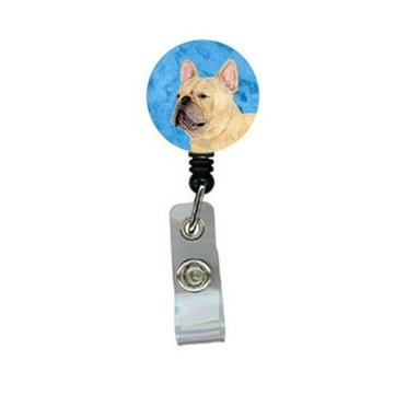 Carolines Treasures SS4761-BU-BR French Bulldog Retractable Badge Reel Or Id Holder With Clip
