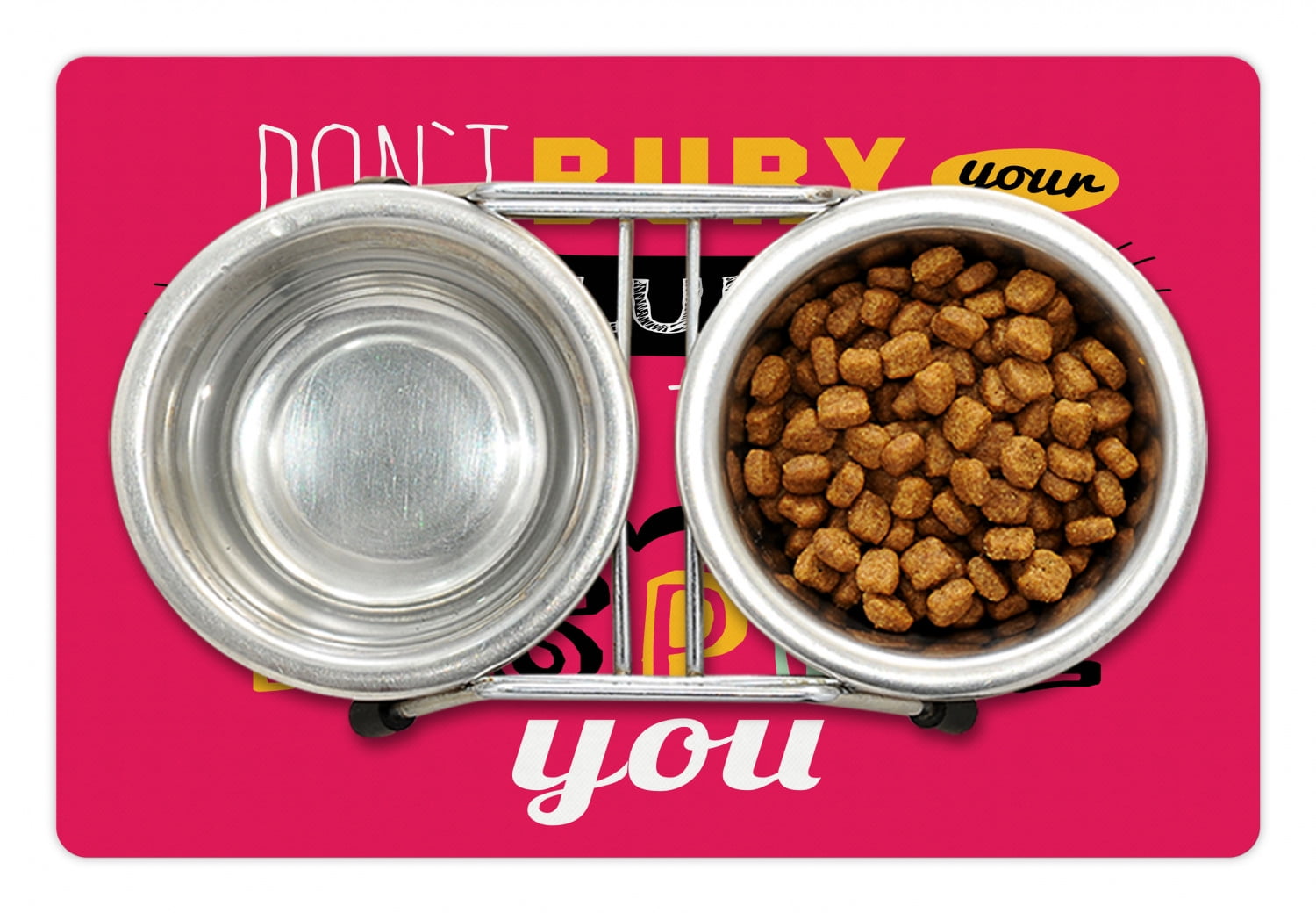 Motivational Pet Mat For Food And Water Dont Bury Your Failures Let