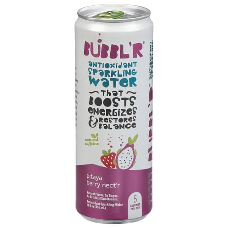 BUBBL'R Antioxidant Sparkling Water, pitaya berry nect'r, 12 fl oz Can