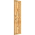 thumbnail image 2 of 16 1/8"W X 55"H Timbercraft Three 5 3/8" Boards Framed Board-N-Batten Shutters W/Z-Bar, Rough Sawn Western Red Cedar (Per Pair), 2 of 13