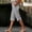 Black, variant on Women's Summer Striped Cotton Linen Shorts Elastic Waist Knee Length Casual Bermuda Shorts with Pockets Black XL(XL)
