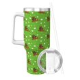 thumbnail image 2 of Fotbe dogs on a green background Pattern 40oz Ice Bully With Handle And Straw Stainless Steel Vacuum Insulated Cup And 2 In 1 Straw Lid, 2 of 8
