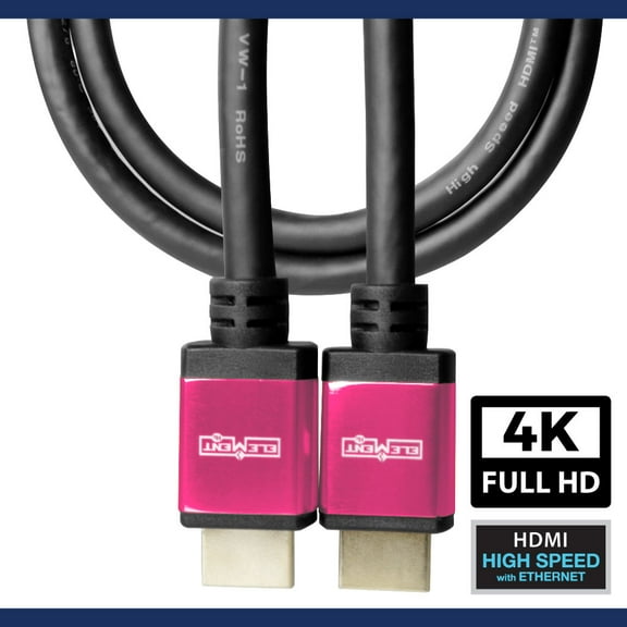 Element-Hz™ 4K HDMI Cable High Speed w/ Ethernet (Red Ends = 2 Meters / 6.56ft)