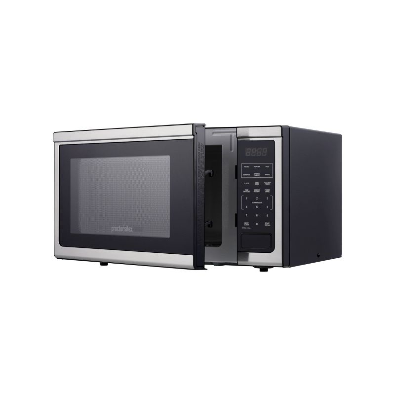 Proctor Silex 1.1 cu ft. capacity 1000 Watt of Power Microwave Oven , Stainless Steel, Black (Brand May Vary)