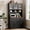 Black, variant on 71 Inch Tall Kitchen Pantry Cabinet with Charging Station & Microwave Stand, Farmhouse Pantry Storage Cabinet with Storage Drawers, Hutch for Living Room Dining Room, Black