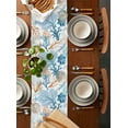 thumbnail image 2 of Table Runner Dresser Scarves 72 Inch Long, Watercolor Ocean Blue Brown Coral Linen Dining Table Runners Nautical Marine Life on White Tabletop Scarf for Wedding Holiday Party Kitchen, 2 of 7