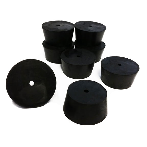 Rubber Stoppers, Size 10, 1-Hole. Pack 1-Pound.