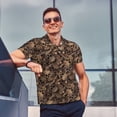 thumbnail image 4 of Fotbe Brown Camouflage Skull Camiseta Polo de Golf para Hombre con Estampado – Camisa Deportiva Transpirable con Cuello Abotonado-X-Large, 4 of 6