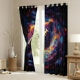 thumbnail image 3 of Castle Fairy Football Print Black Out Curtains for Boys Girls,Hippie Graffiti Splash Curtains Pack of 2 (42x63 Each),Sport Rugby Gamer Bedroom Curtains,Super Cozy Room Decor, 3 of 6
