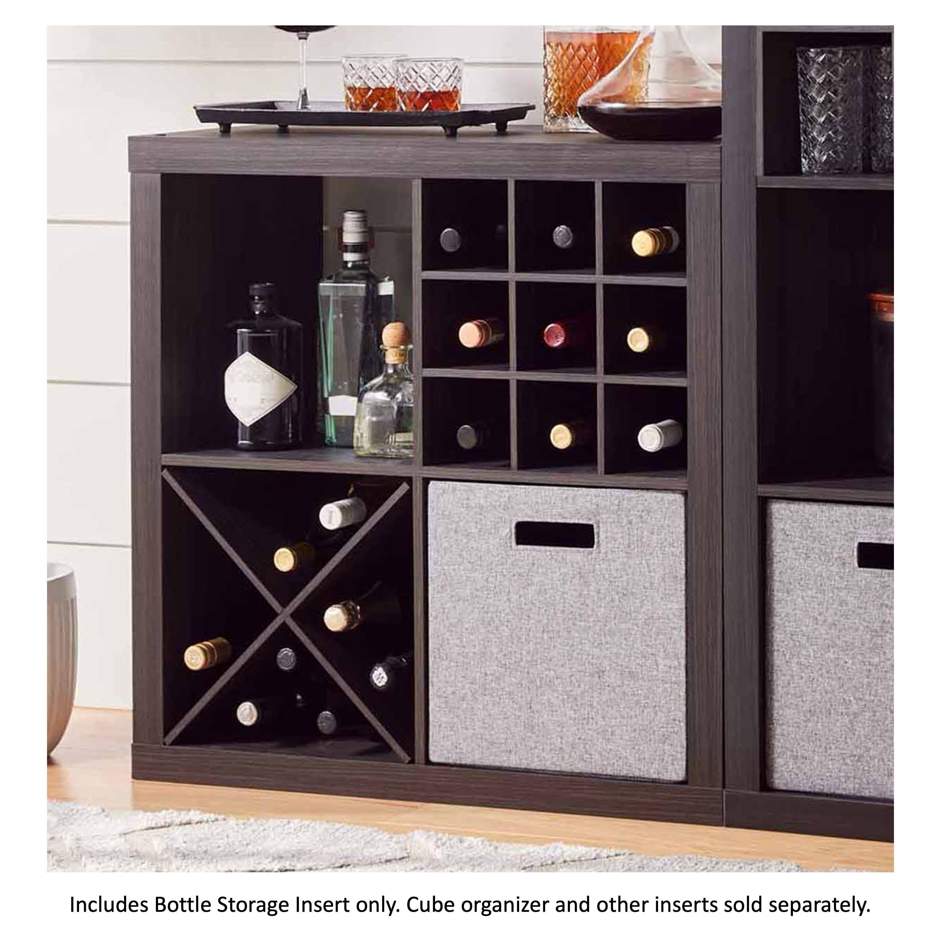 Better Homes Gardens Bottle Storage Cube Organizer Insert Tobacco Oak Walmart