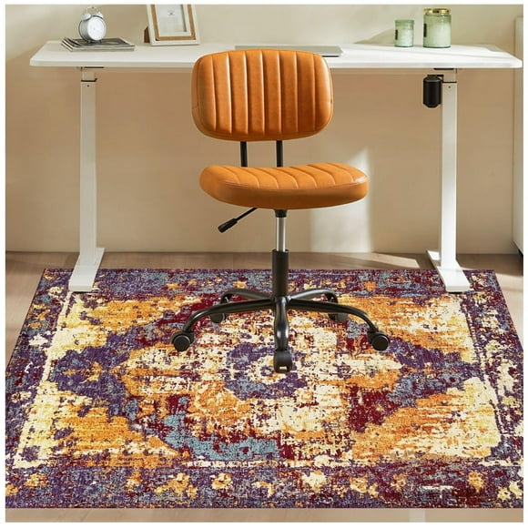 Office Chair Mat for Hardwood Floor, 36"x48" Anti-Slip Desk Chair Mat for Hard Floors, Under Desk Computer Rug for Rolling Chair, Easy Glide Floor Protector Mat for Home Office(P