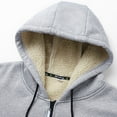 thumbnail image 5 of Turilly Men's Warm Solid Color Thick Design Zipper Pocket Drawstring Long Sleeved Hooded Casual Jacket, 5 of 5