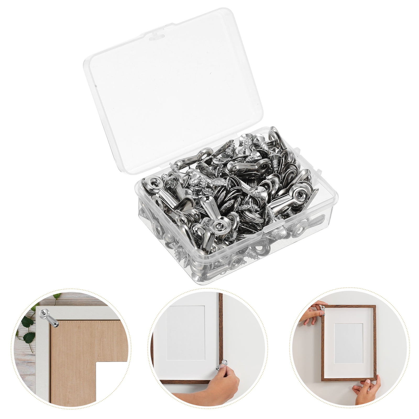 100 Pcs Picture Frame Fasteners Kit – Metal Turn Buttons With Screws For Backing, Hanging, & DIY