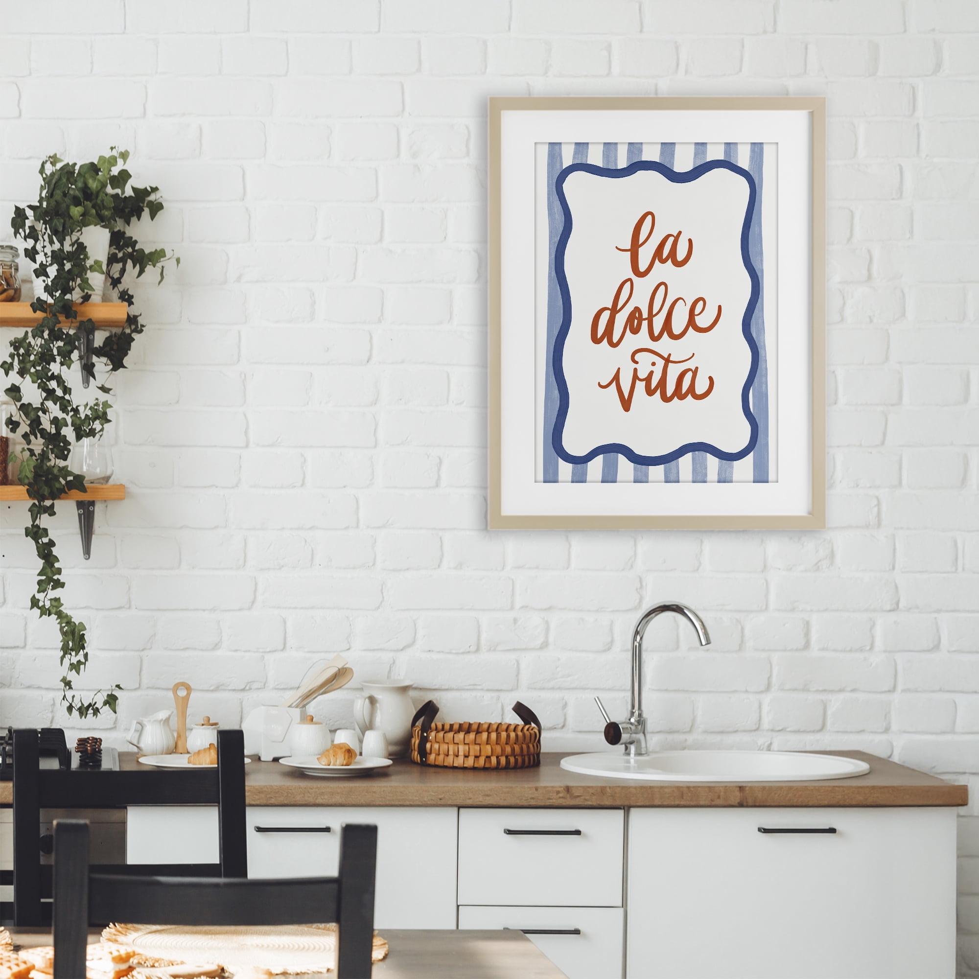 Stupell Industries Italian Kitchen Typography Birch Framed Print Under Glass, design by Amanda Houston