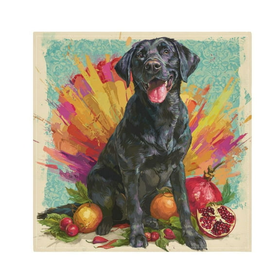 Qxltty Black Labrador Napkins 20×20in Perfect for Parties Dinners Weddings Cocktail Housewarming Cloth Napkins Set of 6