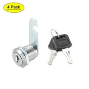 Uxcell Cam Lock 20mm Cylinder Long Fit Up to 1/2-inch Thick Panel Keyed Alike 4Pcs
