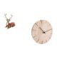 thumbnail image 5 of Figuras de reno, reloj de pared redondo, estatua de alce y ciervo, de madera, para decoración del hogar, de resina, silencioso, ideal para dormitorio,, 5 of 8