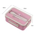 thumbnail image 1 of 1/2/4PCS Microwave Lunch Box with Spoon Chopsticks Wheat Straw Dinnerware Food Storage Container Children Kids School Office Style E, 1 of 6