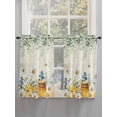 thumbnail image 5 of Daisy Spring Floral 2 Panel Kitchen Curtains for Windows, Farmhouse Botanical Green Leaves Bathroom Privacy Curtain, Home Décor Window Treatment for Bedroom/Living Room 55"x45", 5 of 6