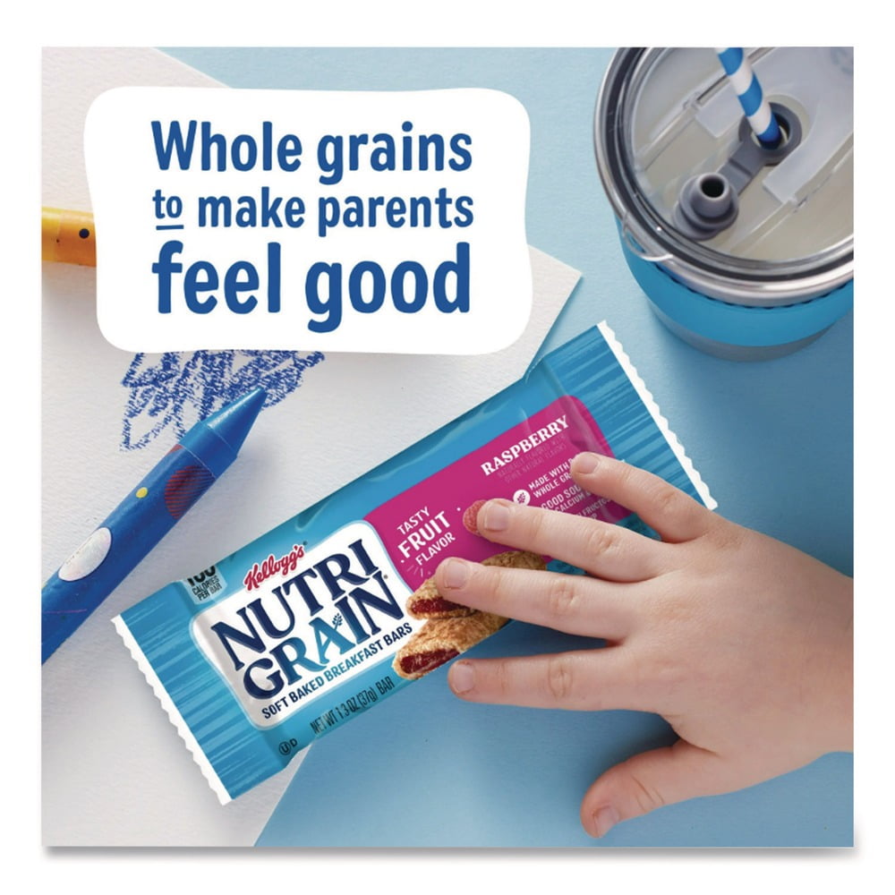 Kellogg's 511382 Nutri-Grain Soft Baked Individually Wrapped 1.3 oz. Breakfast Bars - Raspberry (16/Box)